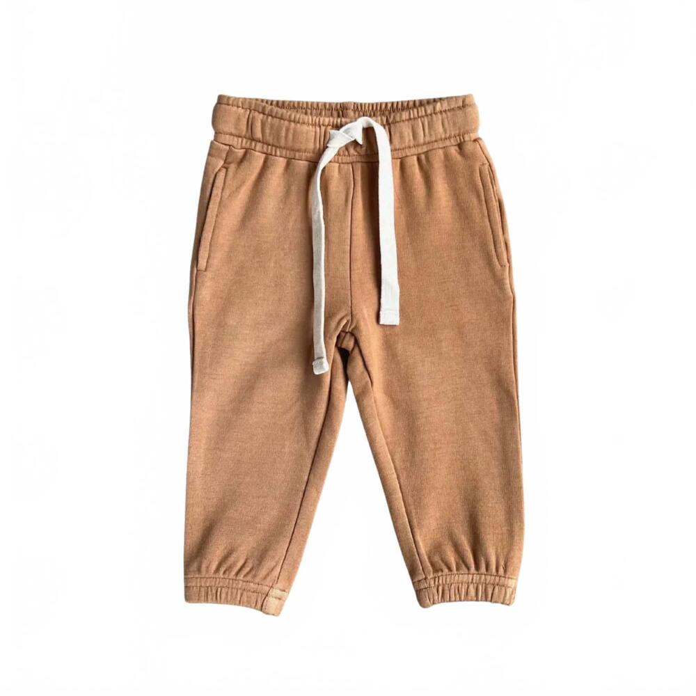 NEW BABYSPROUTS boys' elastic waistband joggers in toffee